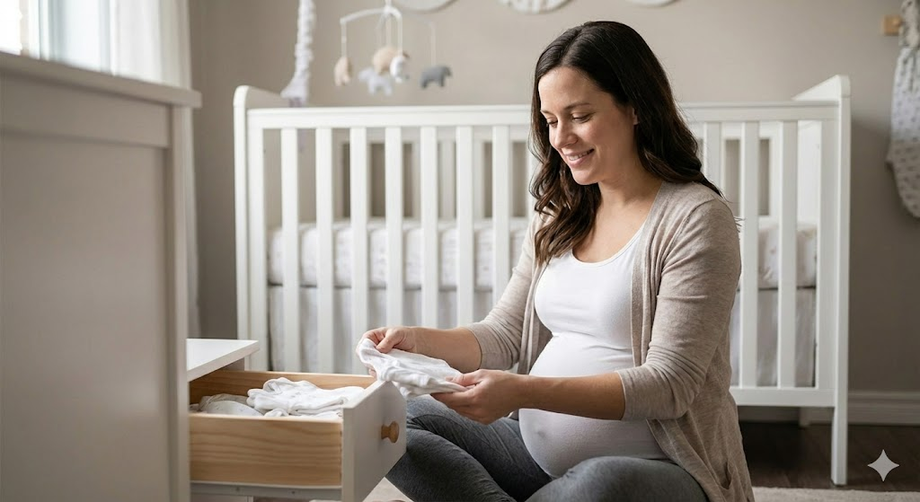 Baby clothes hanging on a line